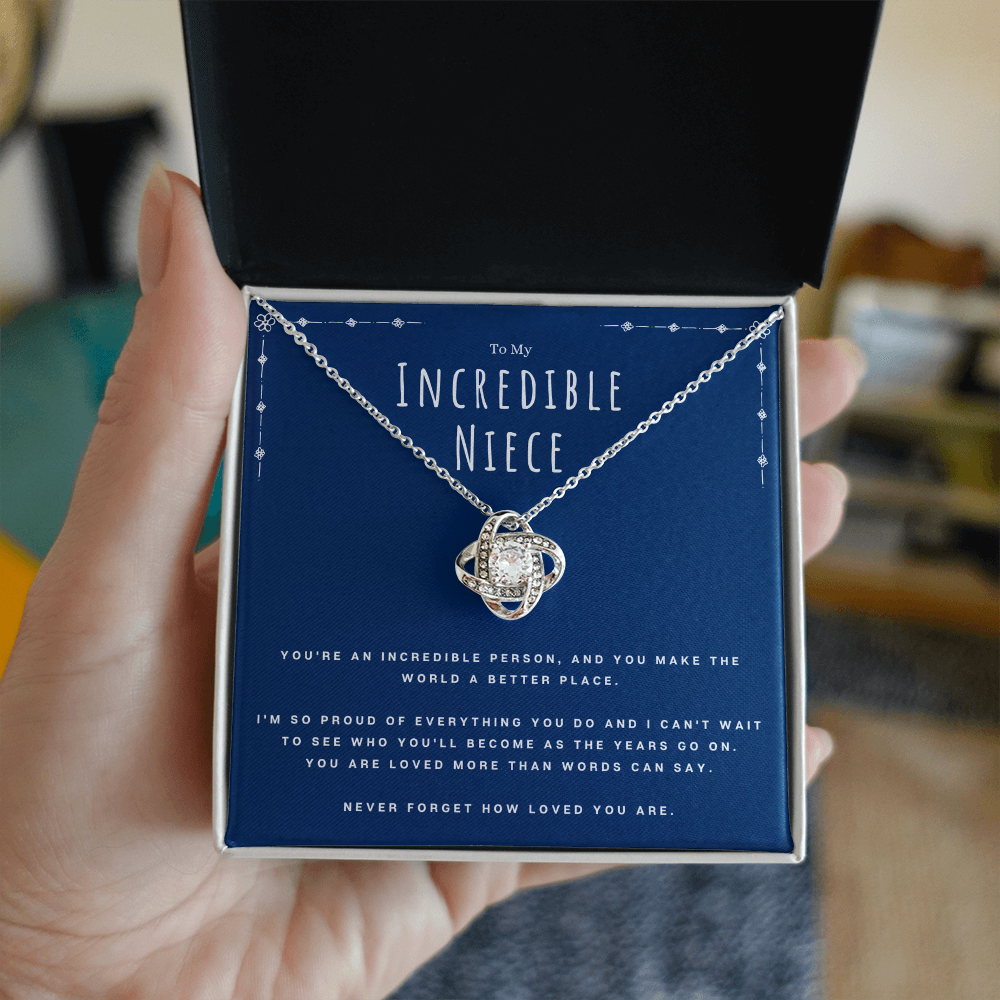 Best Gifts 305-To My Incredible Niece Love Knot Necklace Gift