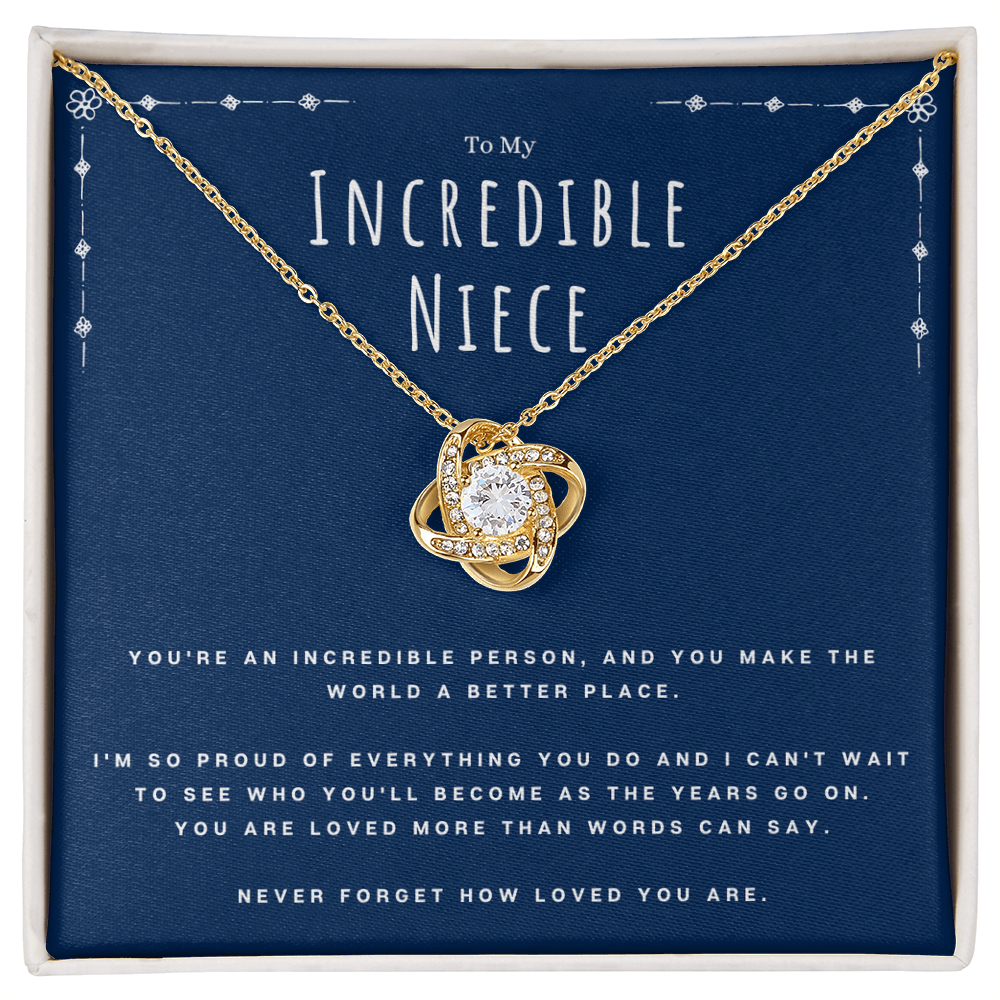 Best Gifts 305-To My Incredible Niece Love Knot Necklace Gift