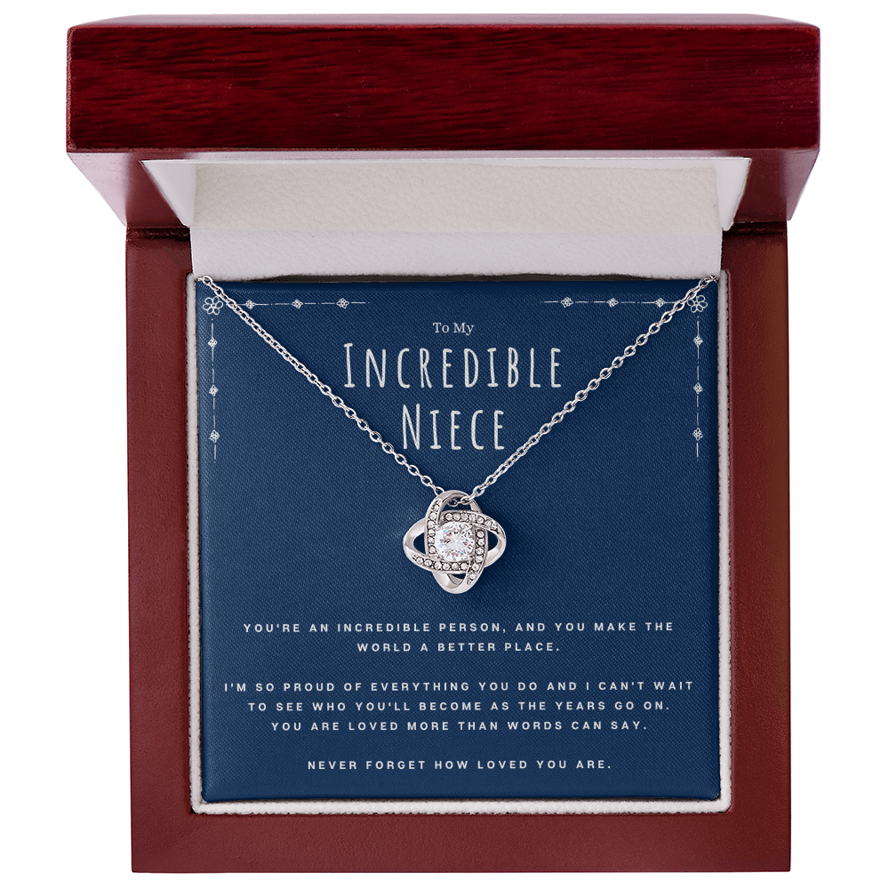 Best Gifts 305-To My Incredible Niece Love Knot Necklace Gift