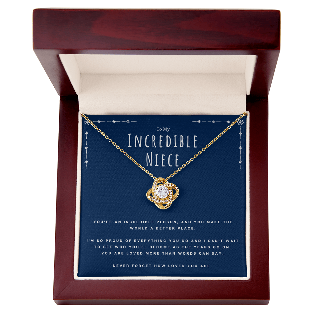 Best Gifts 305-To My Incredible Niece Love Knot Necklace Gift