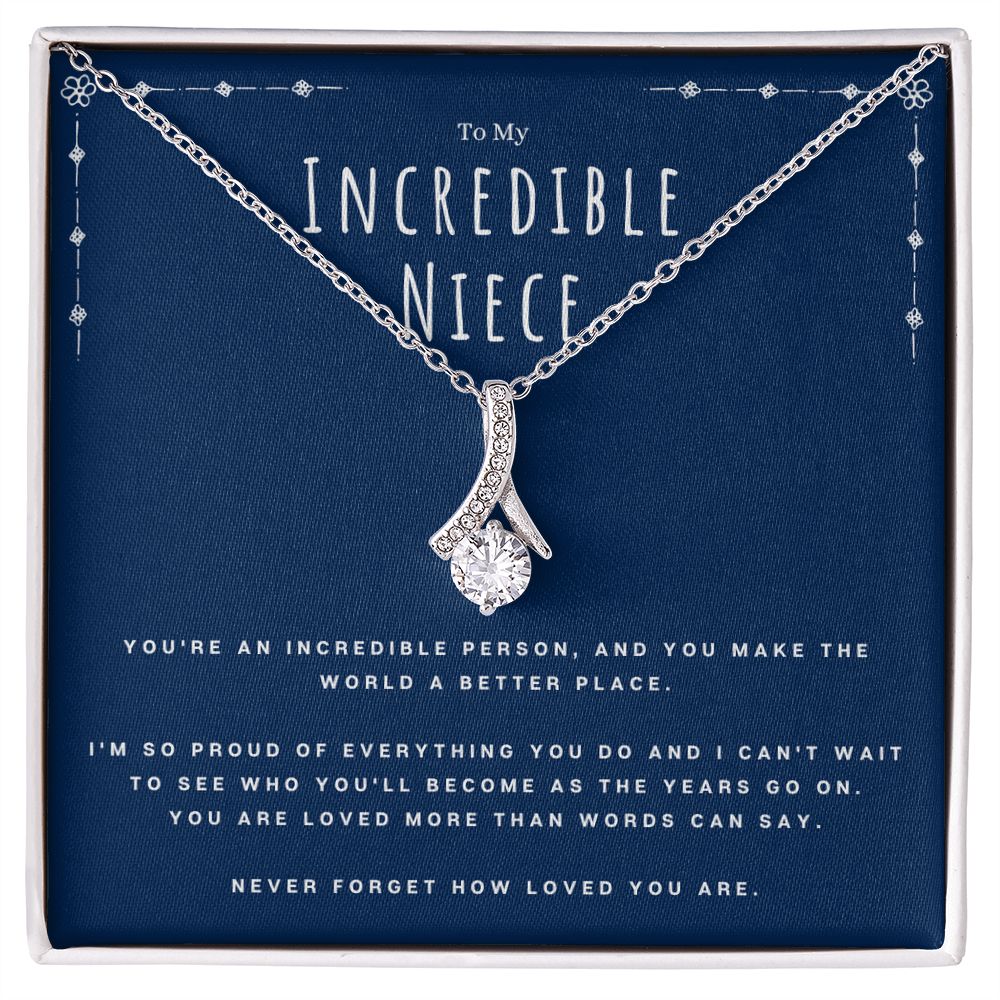 Best Gifts 305-To My Incredible Niece Ribbon Necklace Gift from Aunt or Uncle