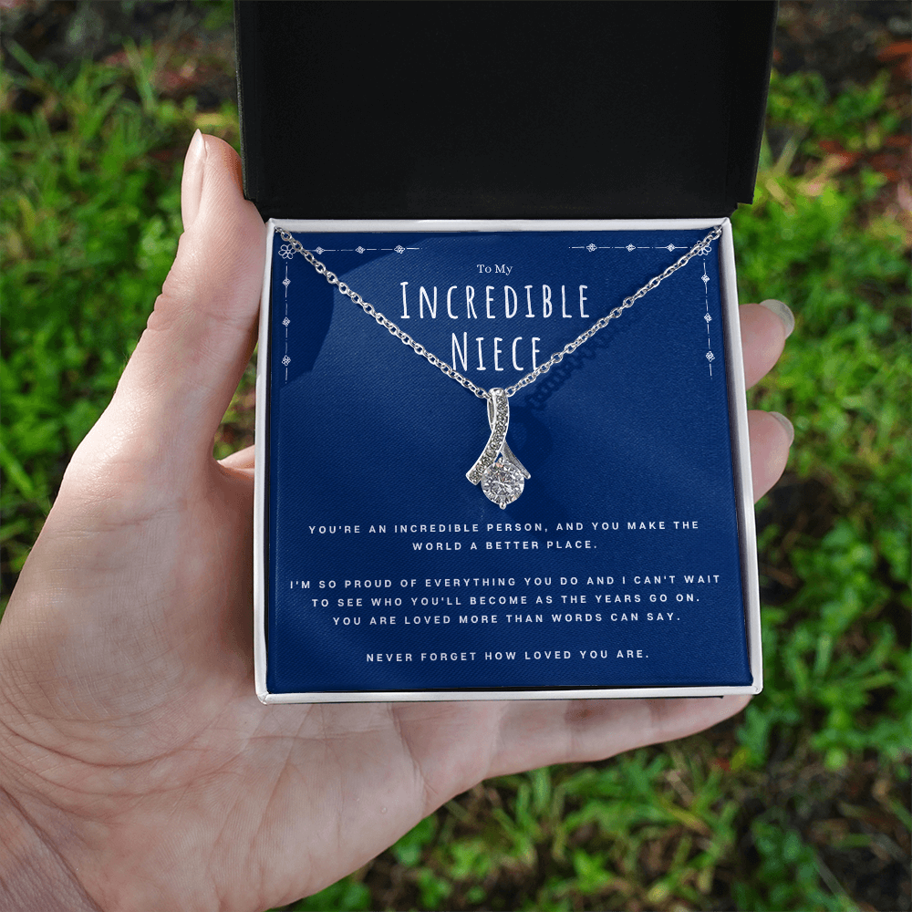 Best Gifts 305-To My Incredible Niece Ribbon Necklace Gift from Aunt or Uncle
