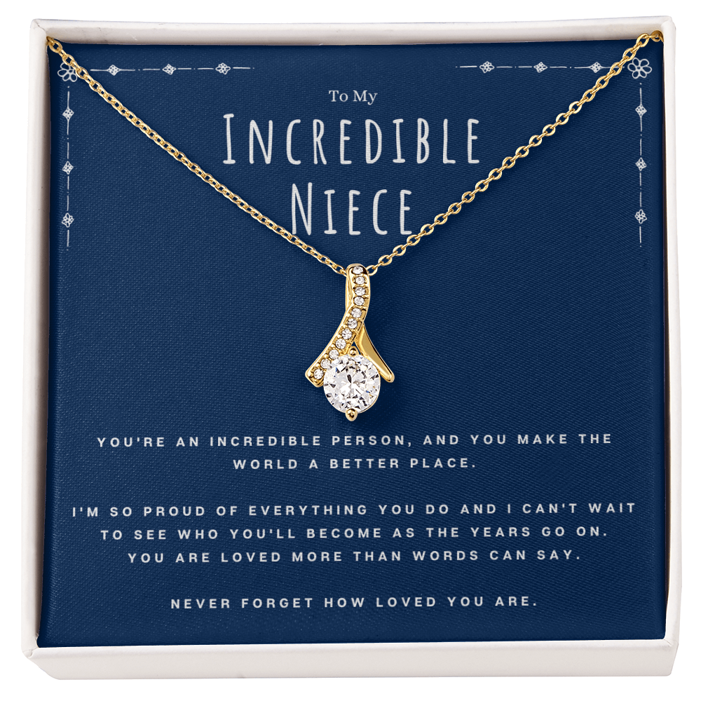 Best Gifts 305-To My Incredible Niece Ribbon Necklace Gift from Aunt or Uncle