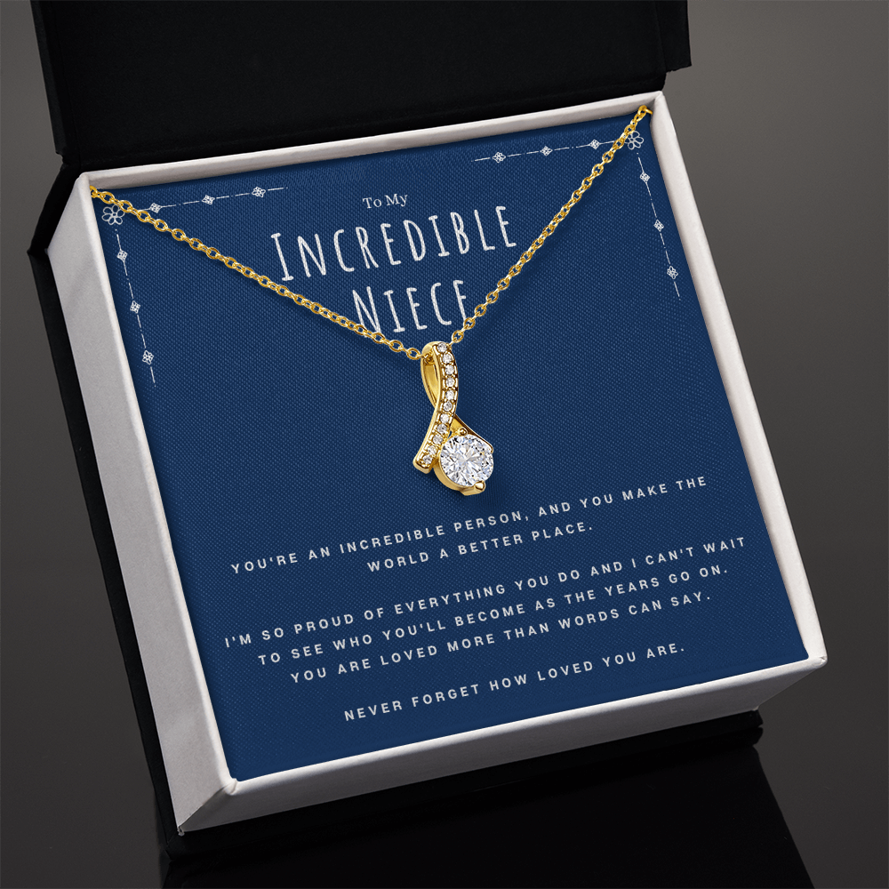 Best Gifts 305-To My Incredible Niece Ribbon Necklace Gift from Aunt or Uncle