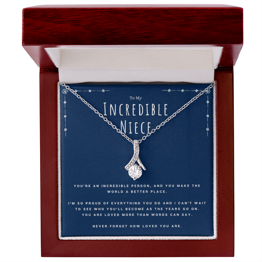 Best Gifts 305-To My Incredible Niece Ribbon Necklace Gift from Aunt or Uncle