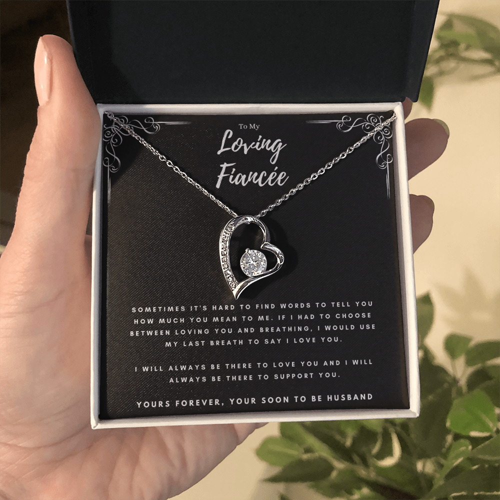 Best Gifts 305-To My Loving Fiancée Heart Pendant Necklace from Future Husband