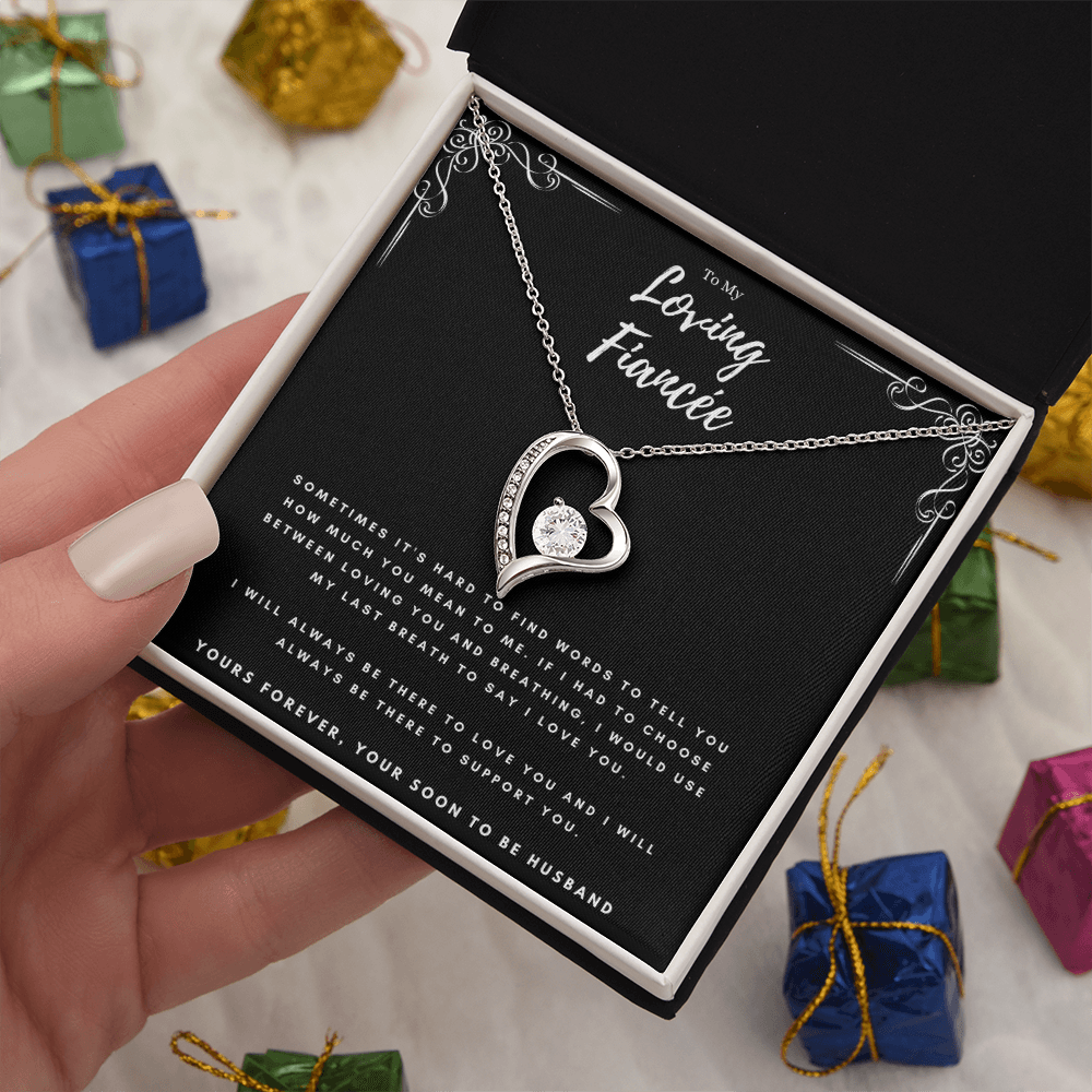 Best Gifts 305-To My Loving Fiancée Heart Pendant Necklace from Future Husband