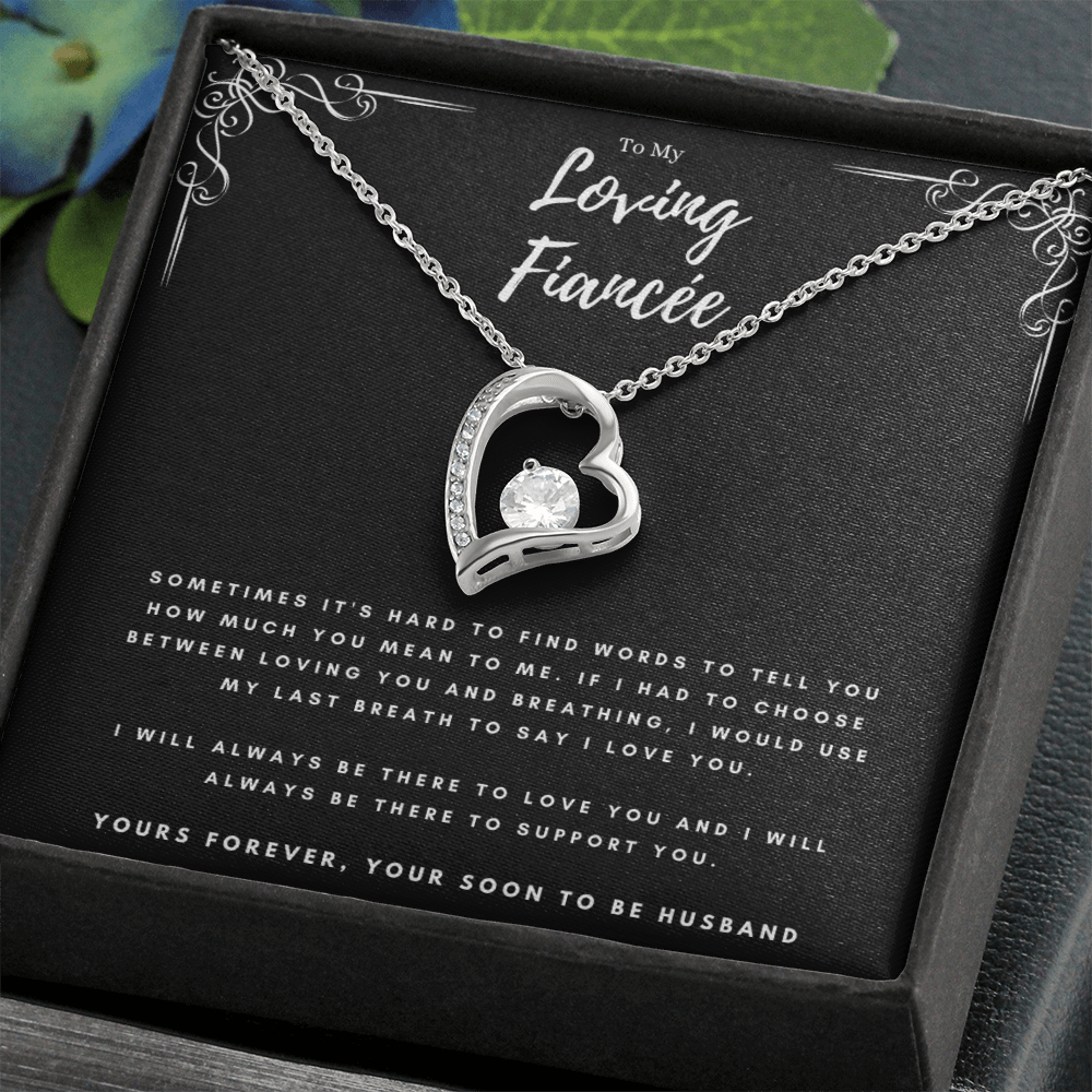 Best Gifts 305-To My Loving Fiancée Heart Pendant Necklace from Future Husband