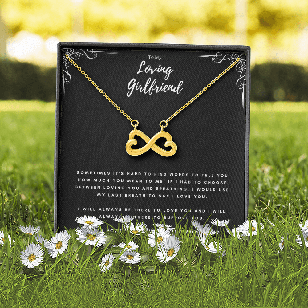 Best Gifts 305-To My Loving Girlfriend Infinity Heart Necklace from Boyfriend