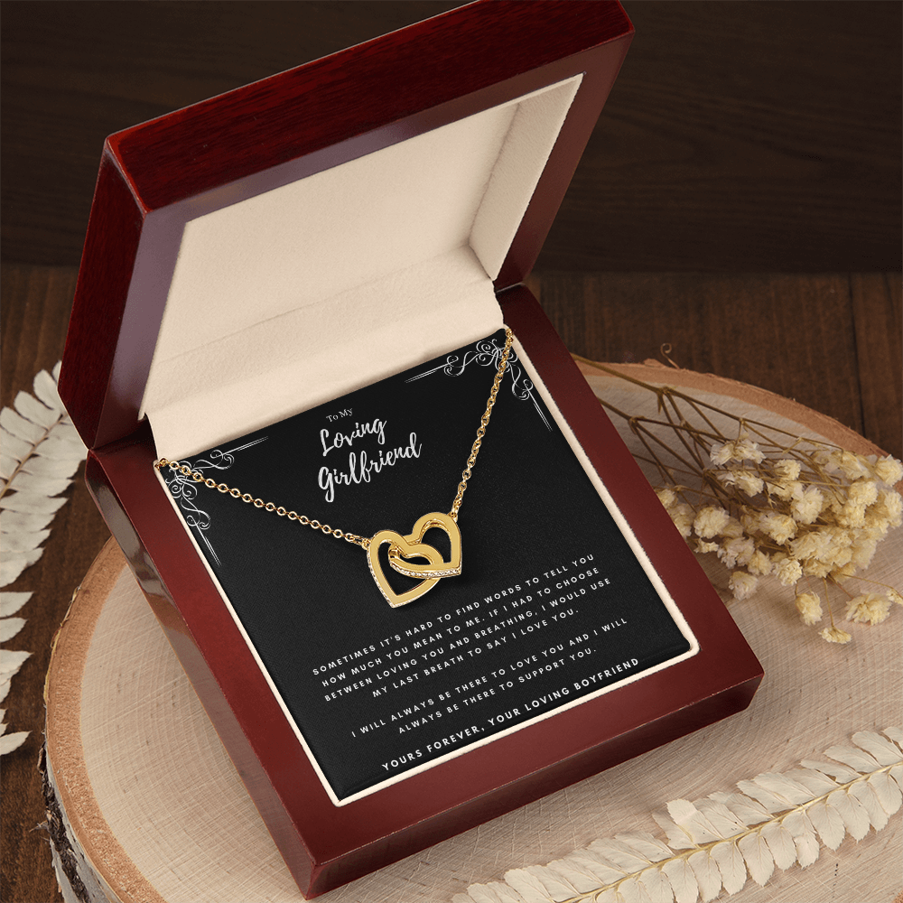 Best Gifts 305-To My Loving Girlfriend Interlocking Hearts Necklace from Boyfriend