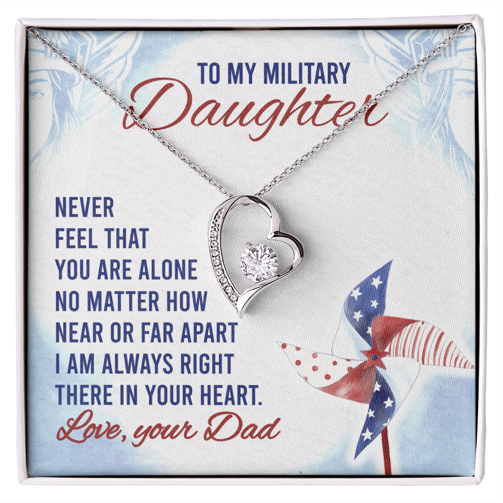 Best Gifts 305-To My Military Daughter Forever Love Necklace with Heart Pendant