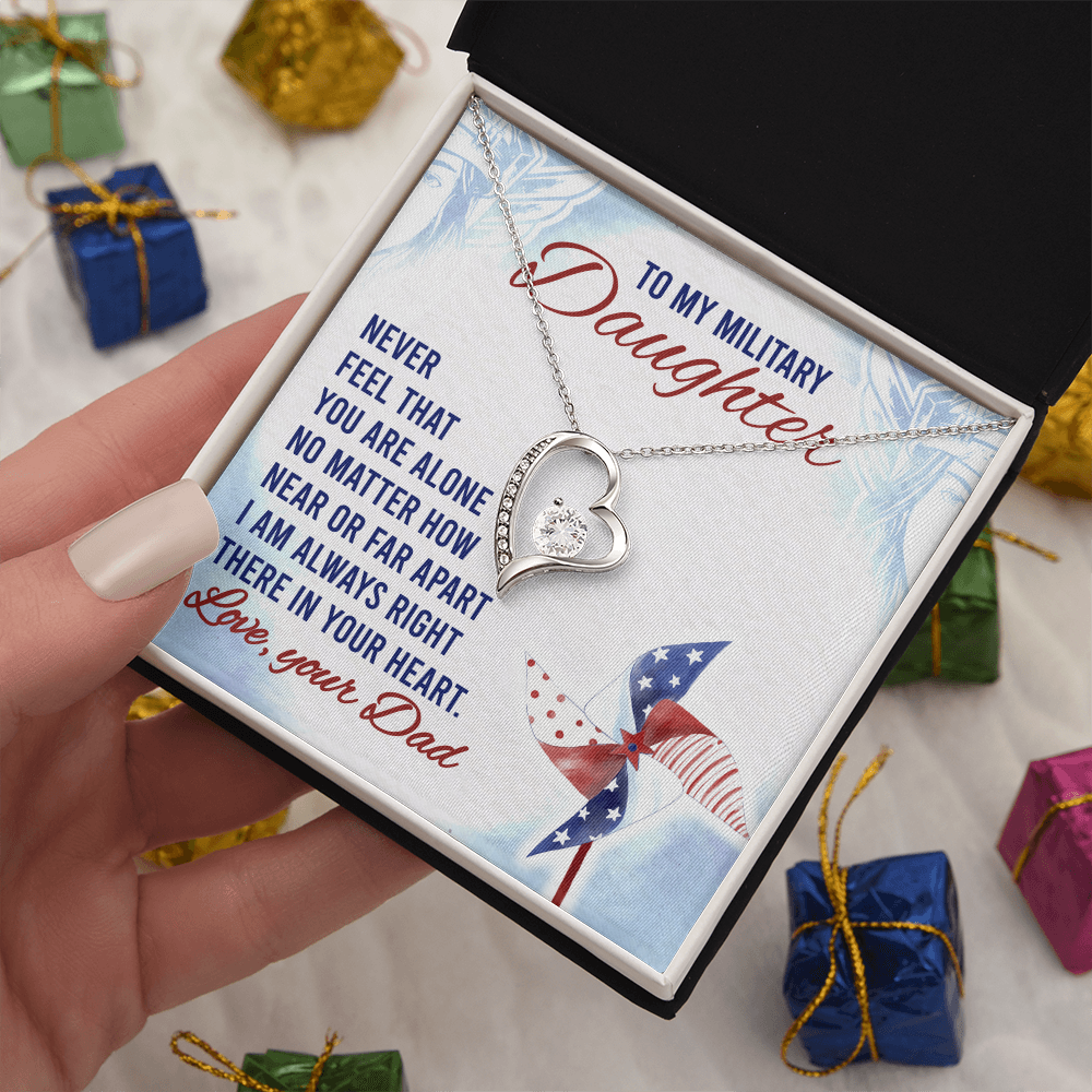 Best Gifts 305-To My Military Daughter Forever Love Necklace with Heart Pendant