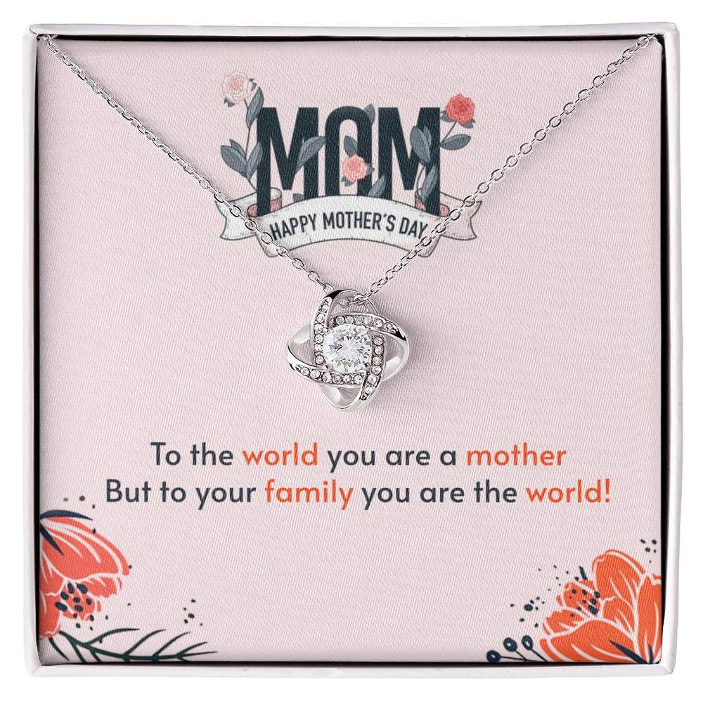 Best Gifts 305-To My Mom Love Knot Necklace with Heartfelt Message
