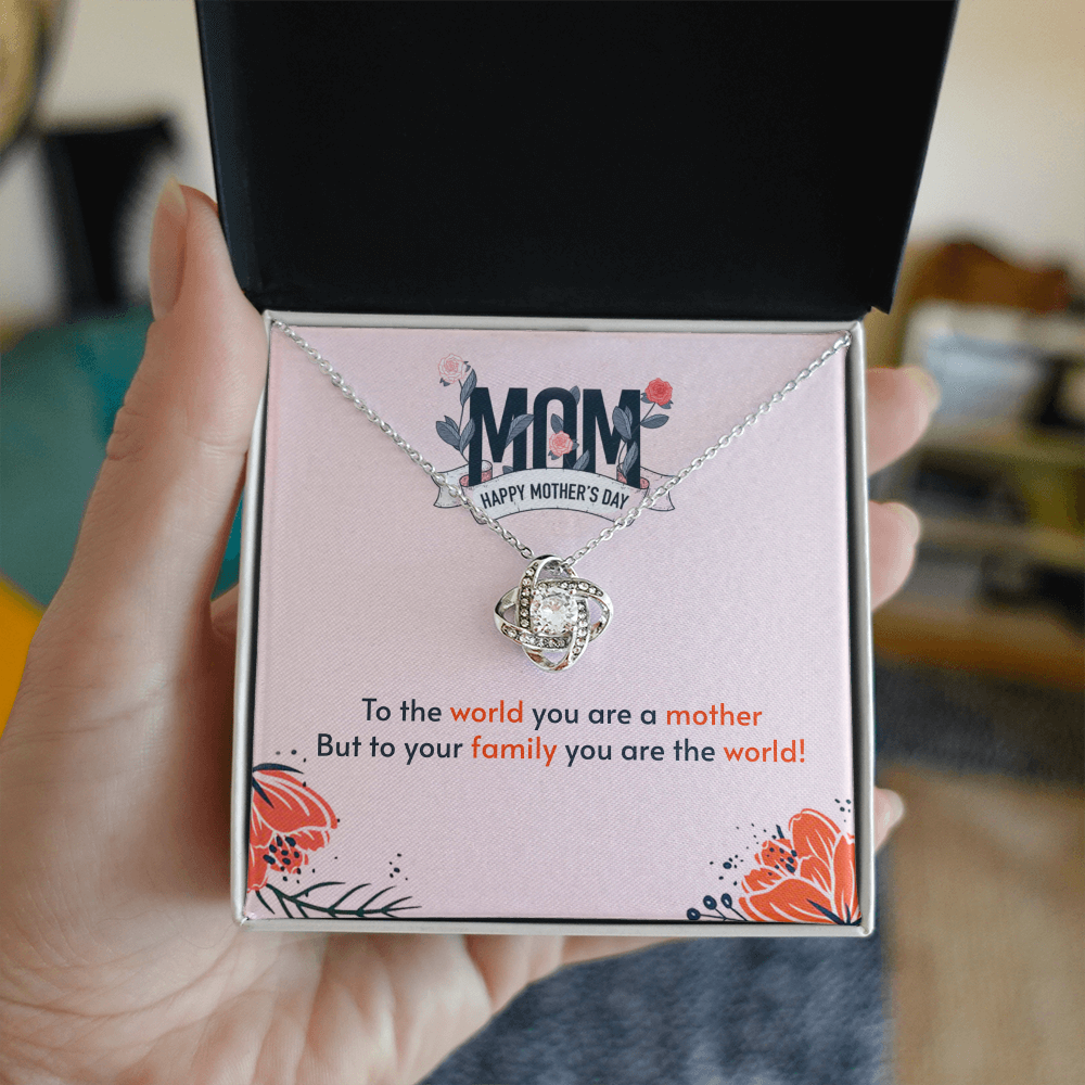 Best Gifts 305-To My Mom Love Knot Necklace with Heartfelt Message
