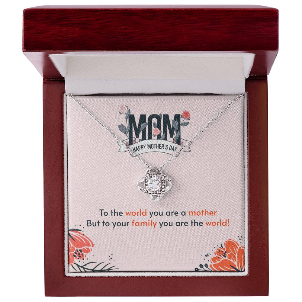 Best Gifts 305-To My Mom Love Knot Necklace with Heartfelt Message