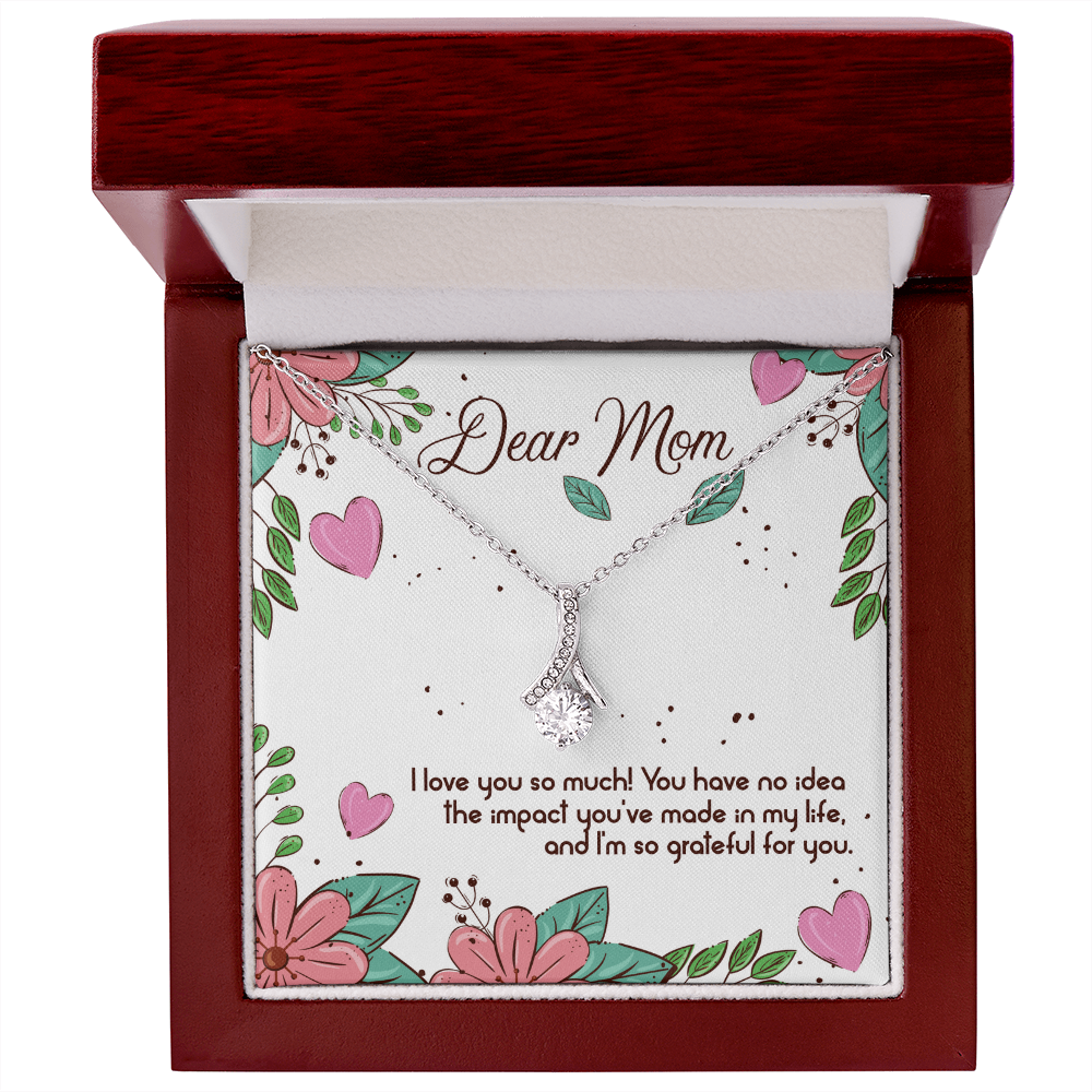 Best Gifts 305-To My Mom Necklace with 7mm Cubic Zirconia Pendant