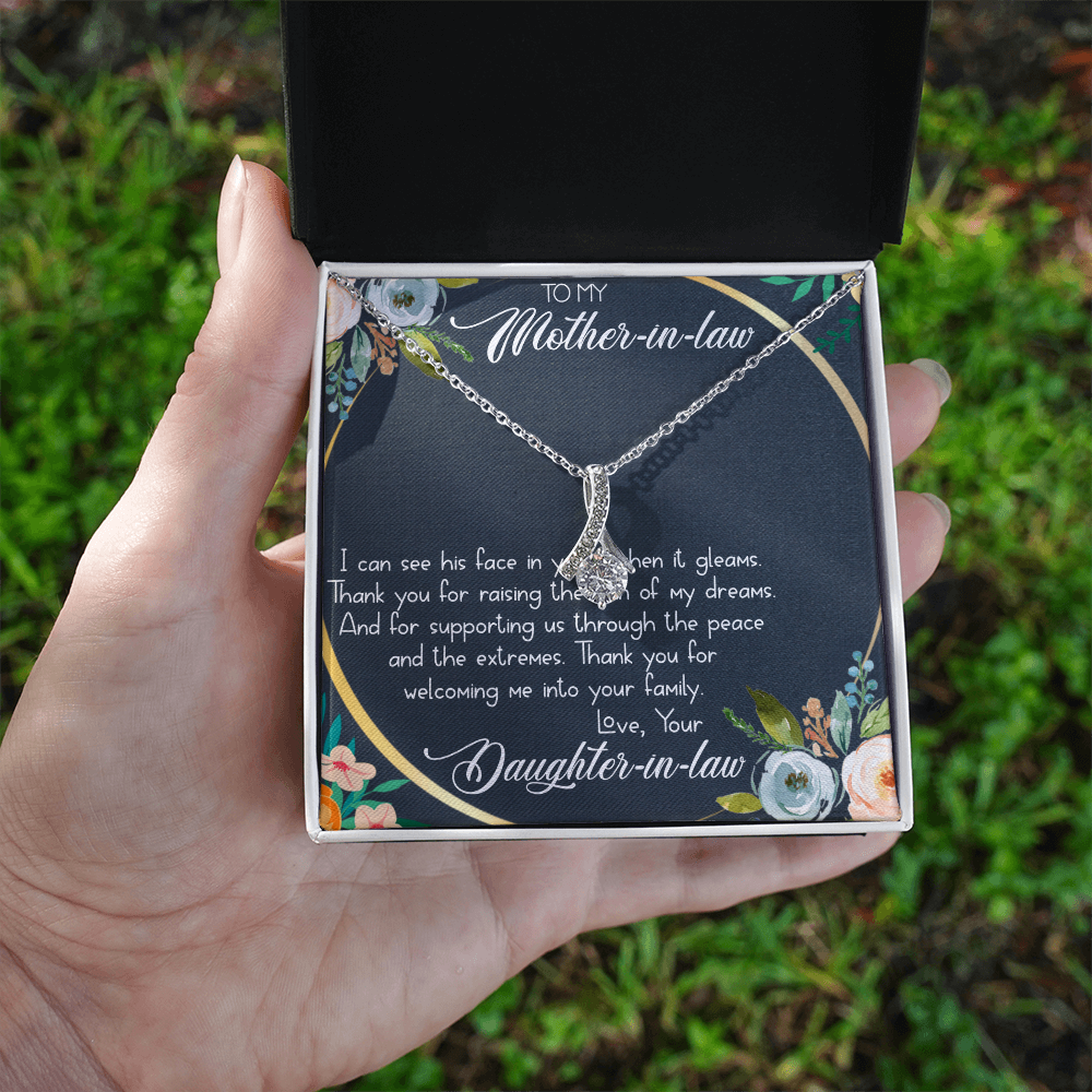 Best Gifts 305-To My Mother-in-Law Alluring Beauty Necklace with Wedding Day Quote