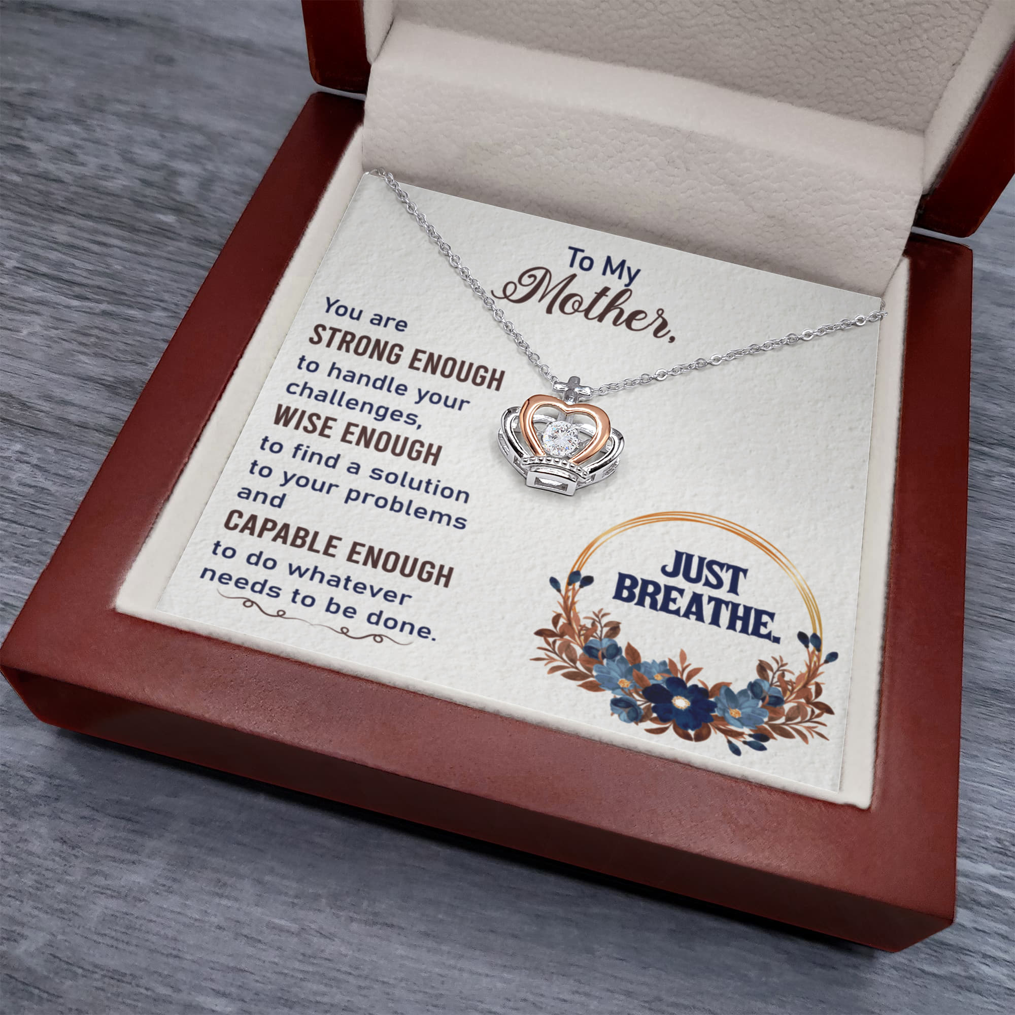 Best Gifts 305-To My Mother Crown Necklace – Inspirational Mom Gift