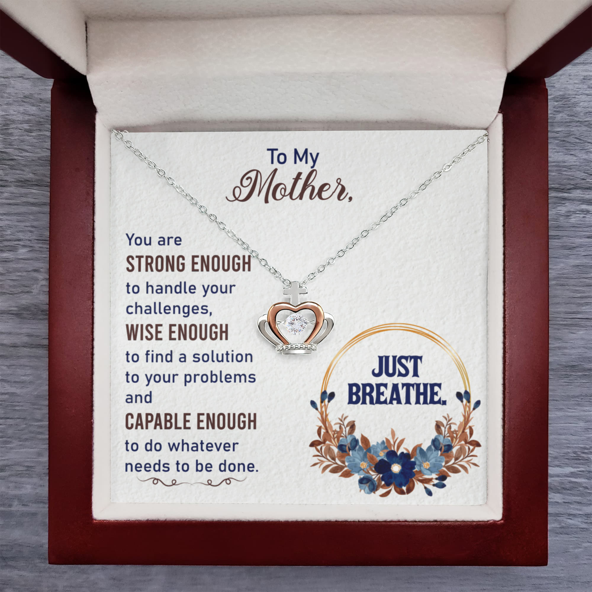 Best Gifts 305-To My Mother Crown Necklace – Inspirational Mom Gift