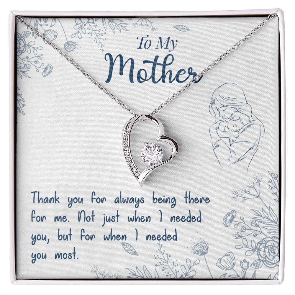 Best Gifts 305-To My Mother Forever Love Necklace – Heart Pendant with CZ Crystal