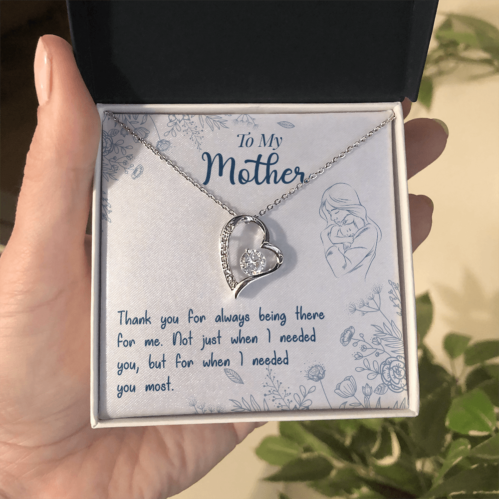 Best Gifts 305-To My Mother Forever Love Necklace – Heart Pendant with CZ Crystal