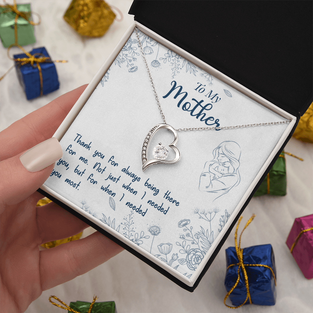 Best Gifts 305-To My Mother Forever Love Necklace – Heart Pendant with CZ Crystal