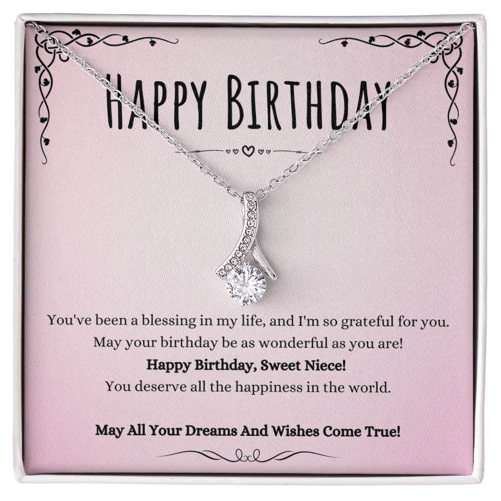 Best Gifts 305-To My Niece Birthday Necklace with Sparkling CZ Pendant from Aunt or Uncle