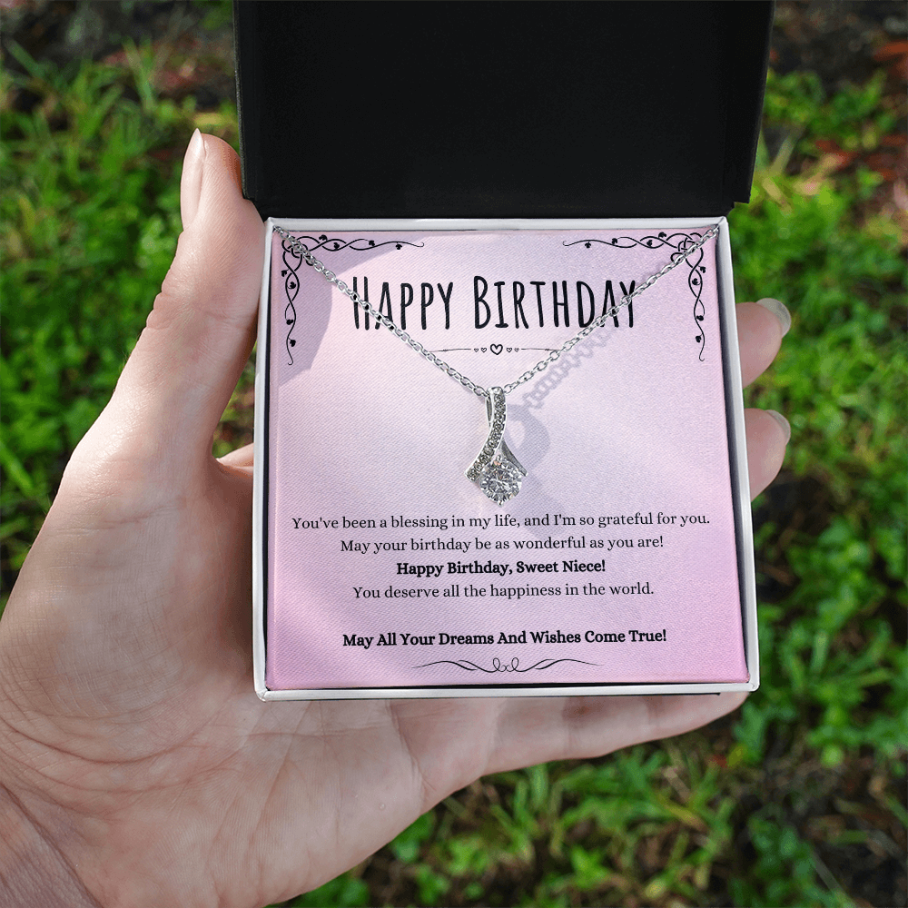 Best Gifts 305-To My Niece Birthday Necklace with Sparkling CZ Pendant from Aunt or Uncle