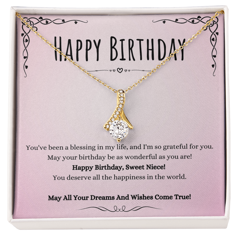 Best Gifts 305-To My Niece Birthday Necklace with Sparkling CZ Pendant from Aunt or Uncle
