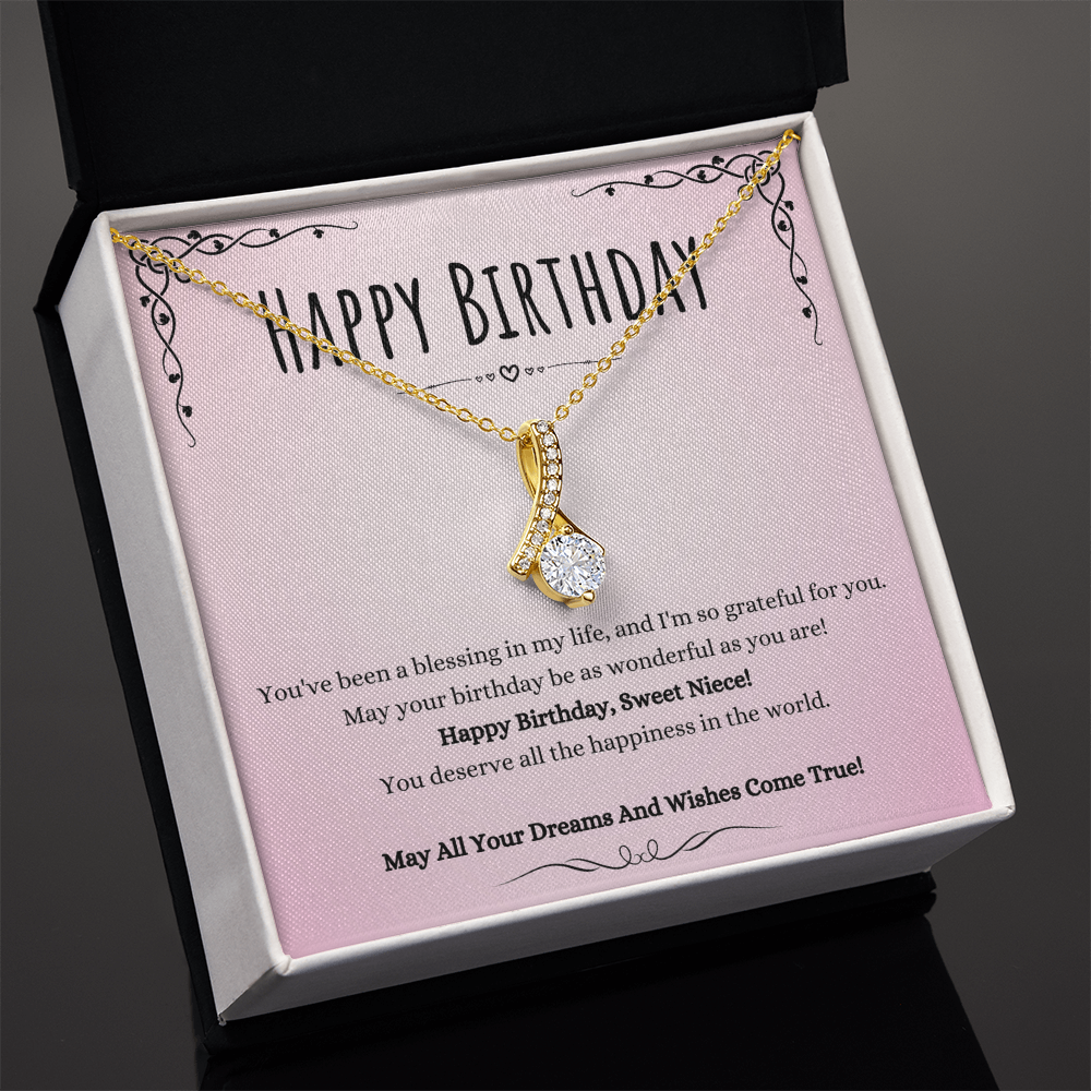 Best Gifts 305-To My Niece Birthday Necklace with Sparkling CZ Pendant from Aunt or Uncle