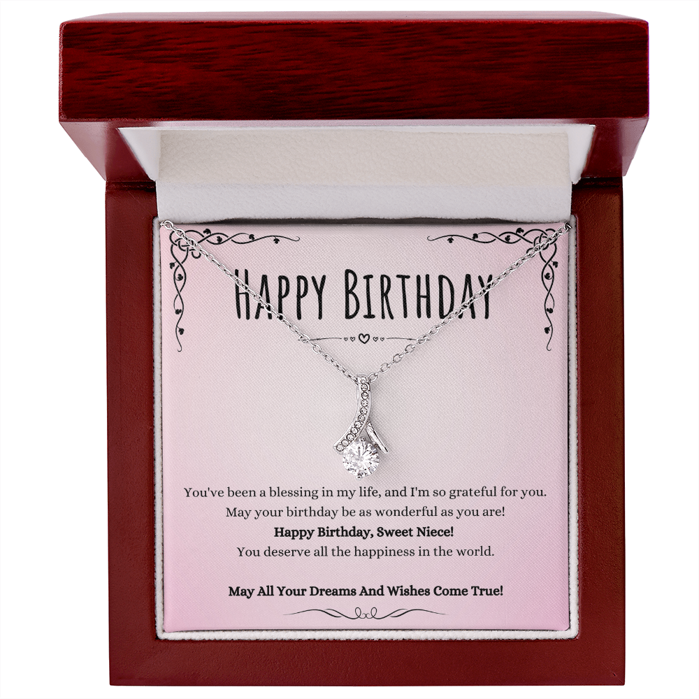 Best Gifts 305-To My Niece Birthday Necklace with Sparkling CZ Pendant from Aunt or Uncle