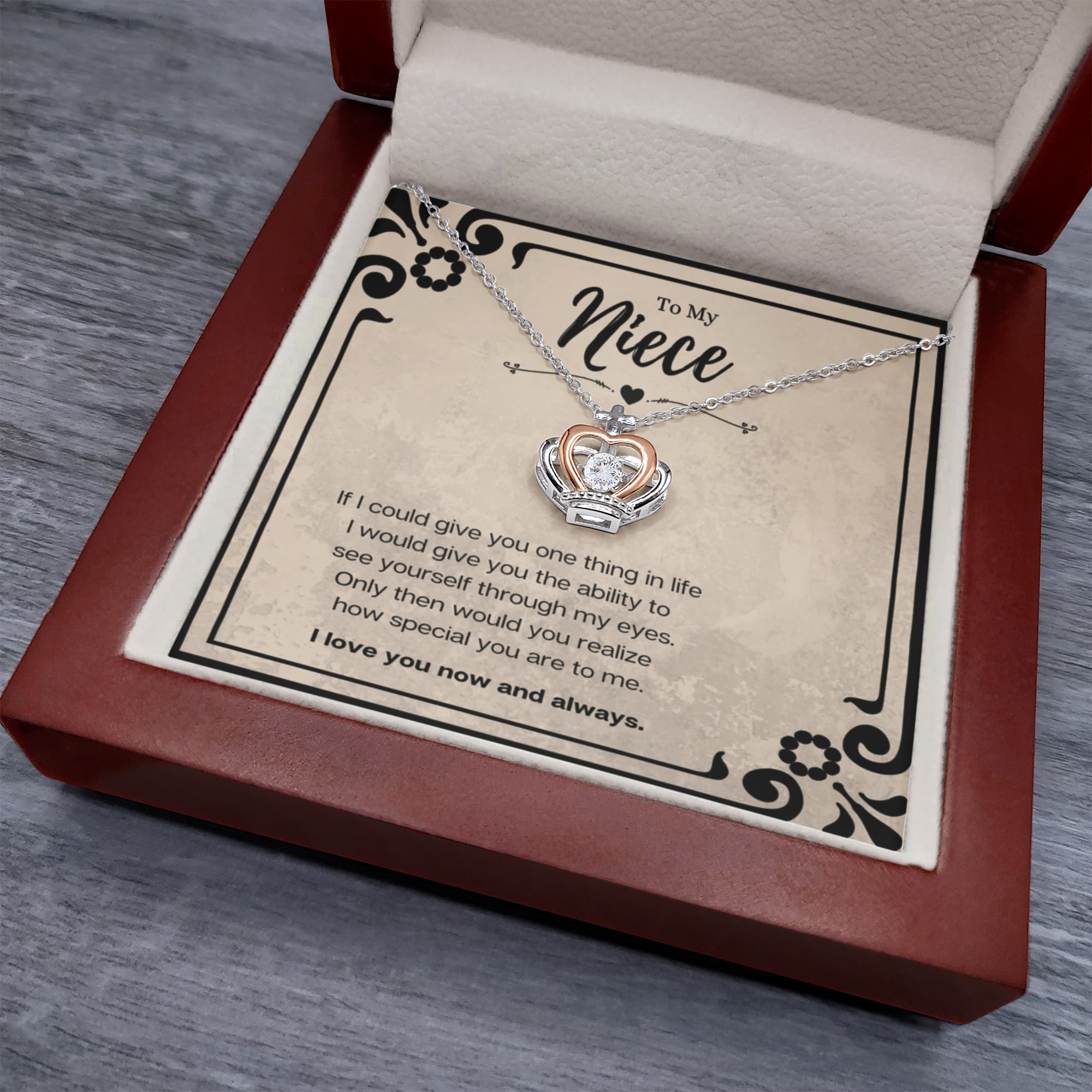 Best Gifts 305-To My Niece Crown Pendant Necklace