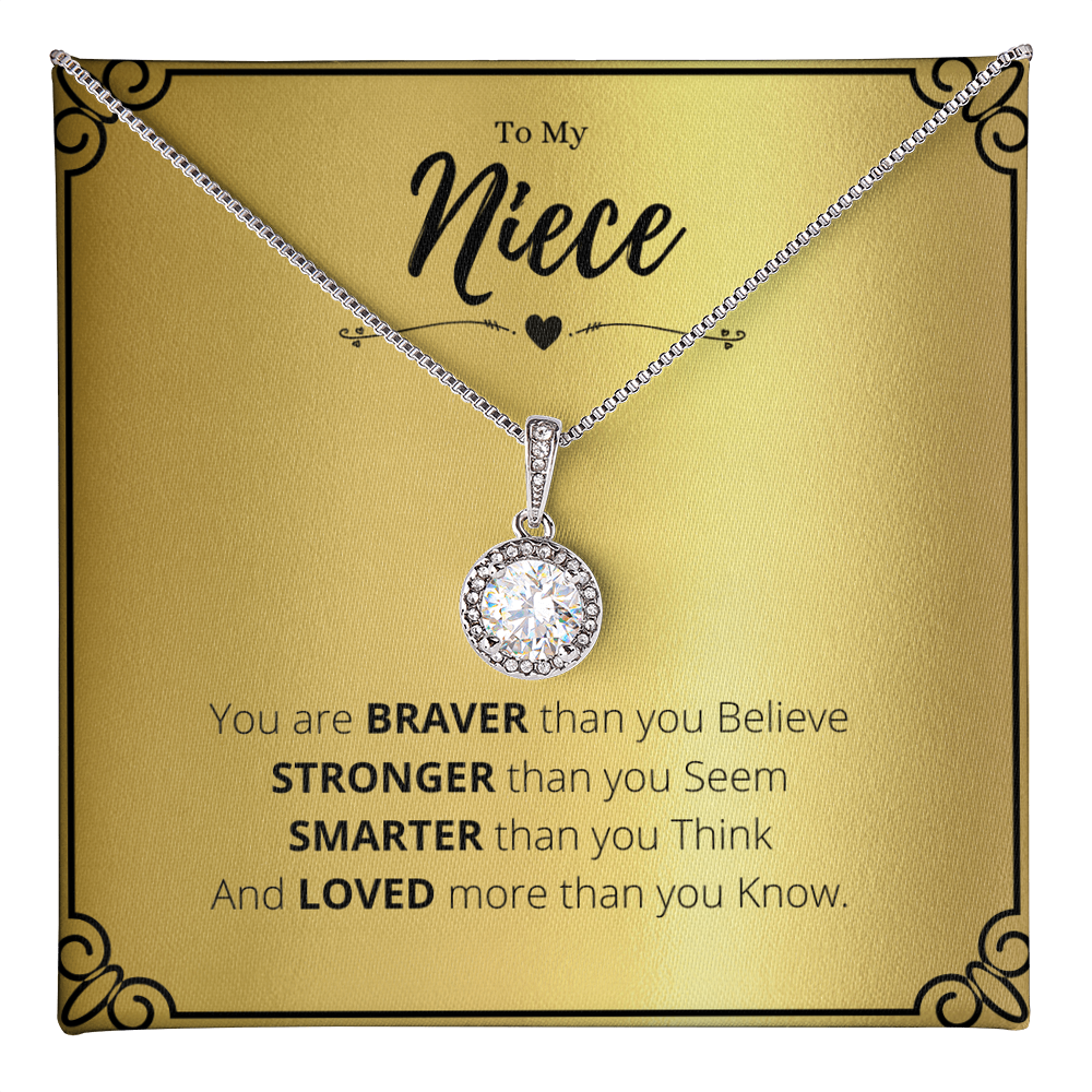 Best Gifts 305-To My Niece Eternal Hope Necklace with Cushion Cut Cubic Zirconia