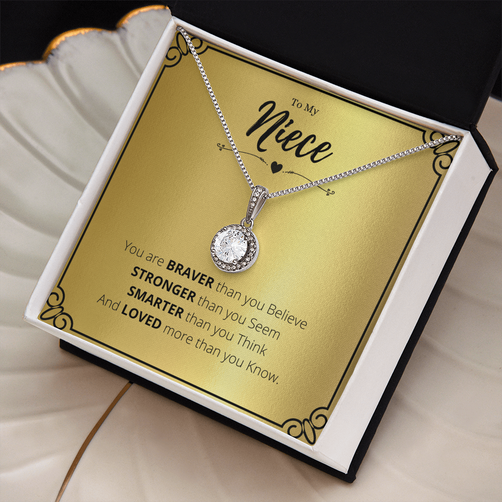 Best Gifts 305-To My Niece Eternal Hope Necklace with Cushion Cut Cubic Zirconia