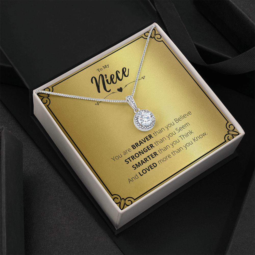 Best Gifts 305-To My Niece Eternal Hope Necklace with Cushion Cut Cubic Zirconia