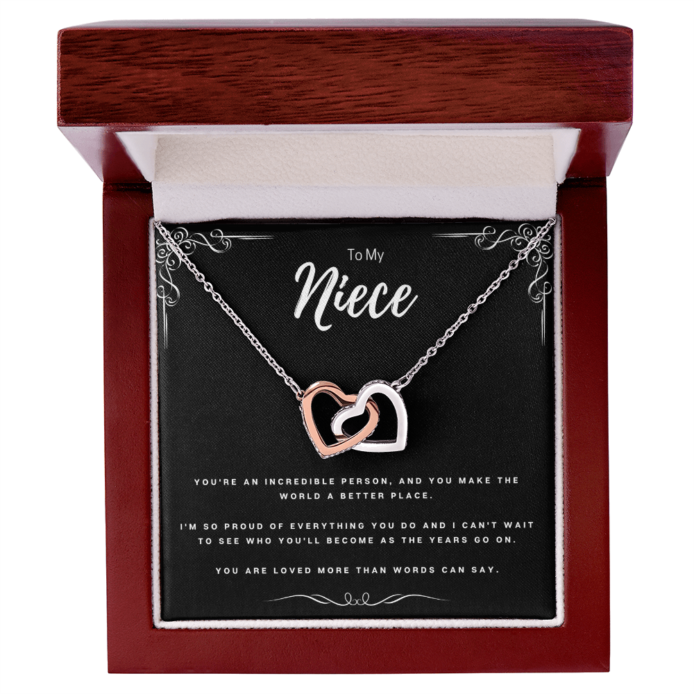 Best Gifts 305-To My Niece Interlocking Hearts Necklace Gift
