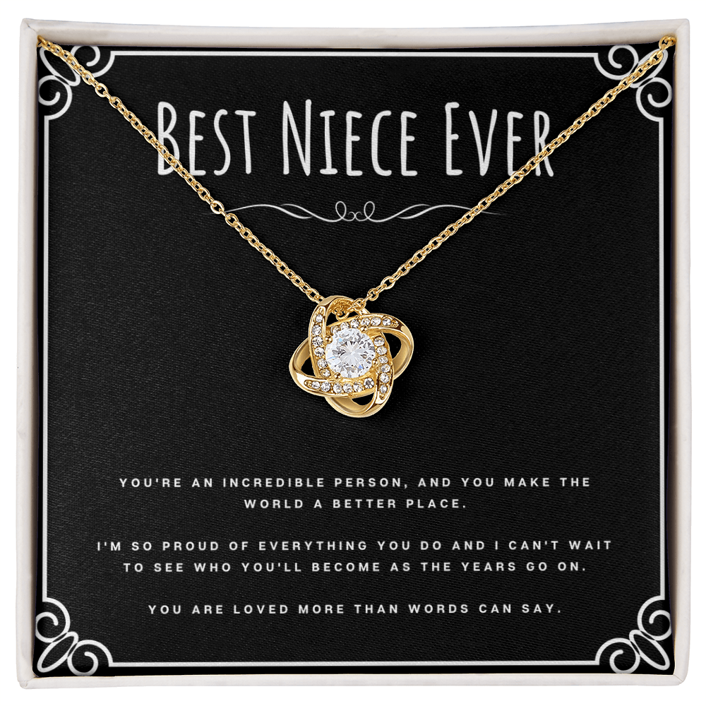 Best Gifts 305-To My Niece Love Knot Necklace with Cubic Zirconia from Aunt or Uncle