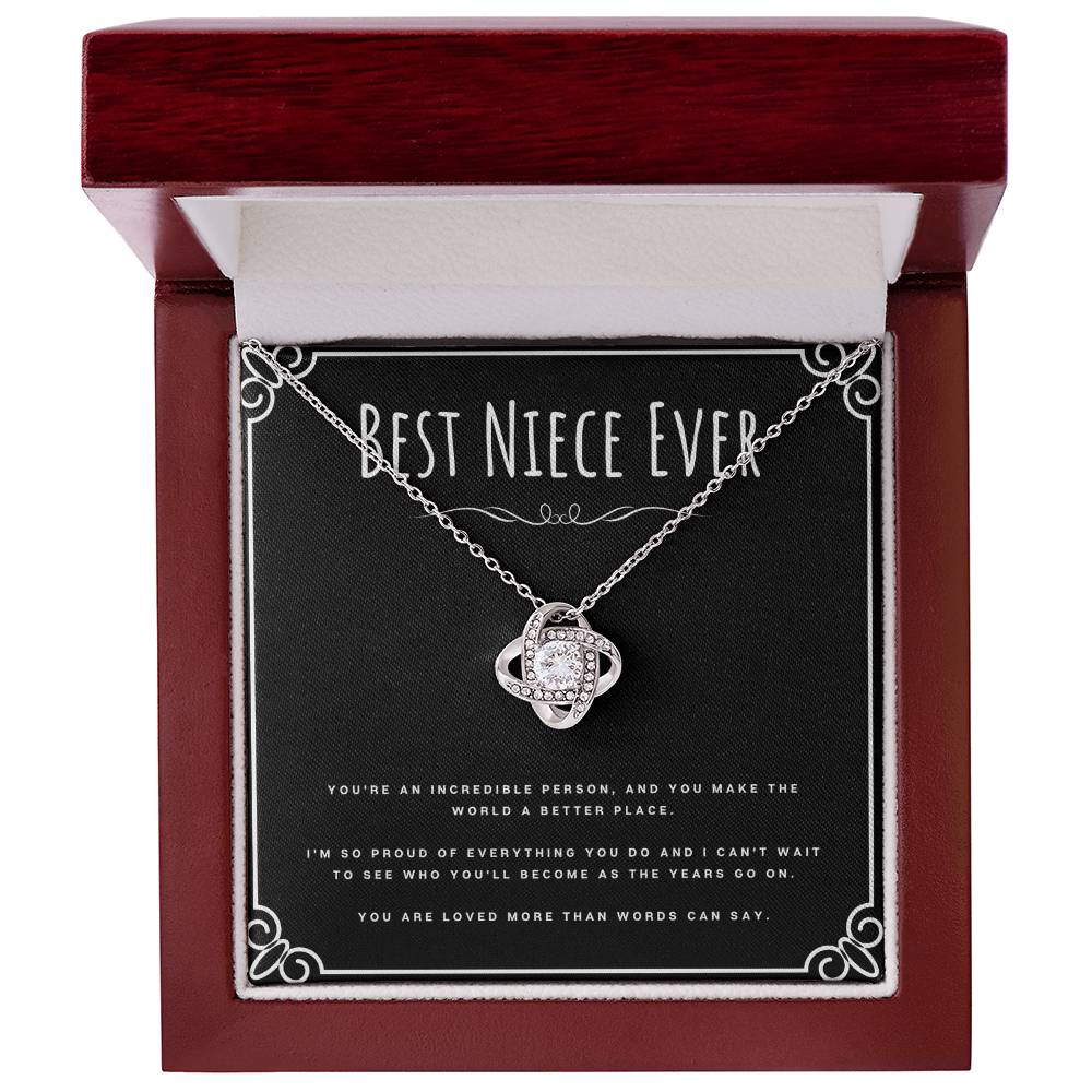 Best Gifts 305-To My Niece Love Knot Necklace with Cubic Zirconia from Aunt or Uncle