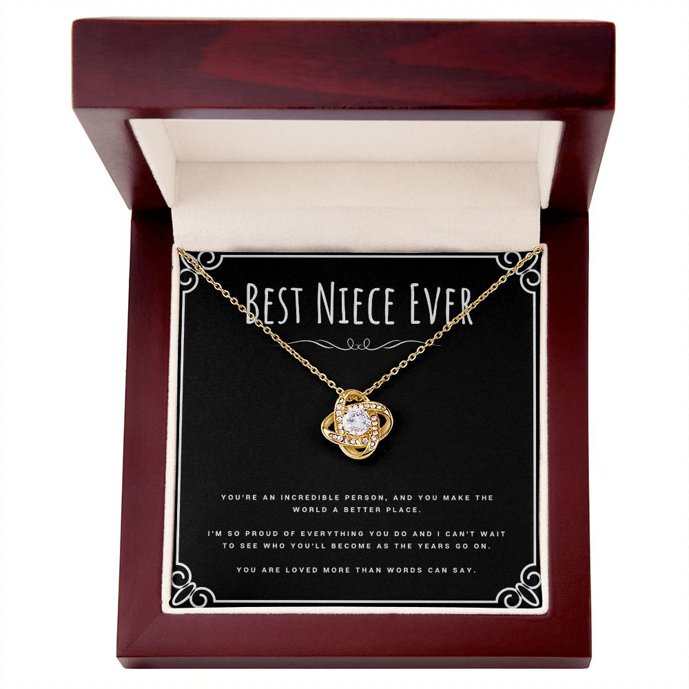 Best Gifts 305-To My Niece Love Knot Necklace with Cubic Zirconia from Aunt or Uncle