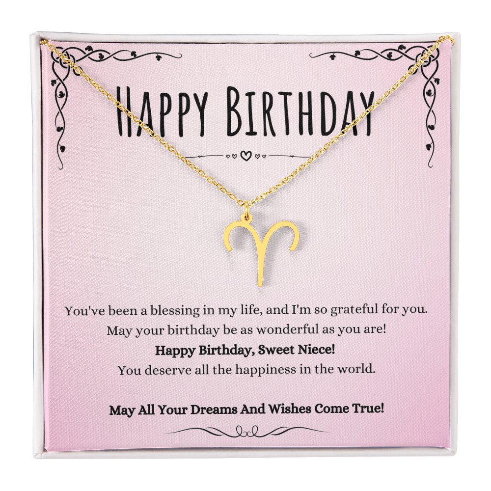 Best Gifts 305-To My Niece Zodiac Necklace with Astrological Pendant from Aunt or Uncle