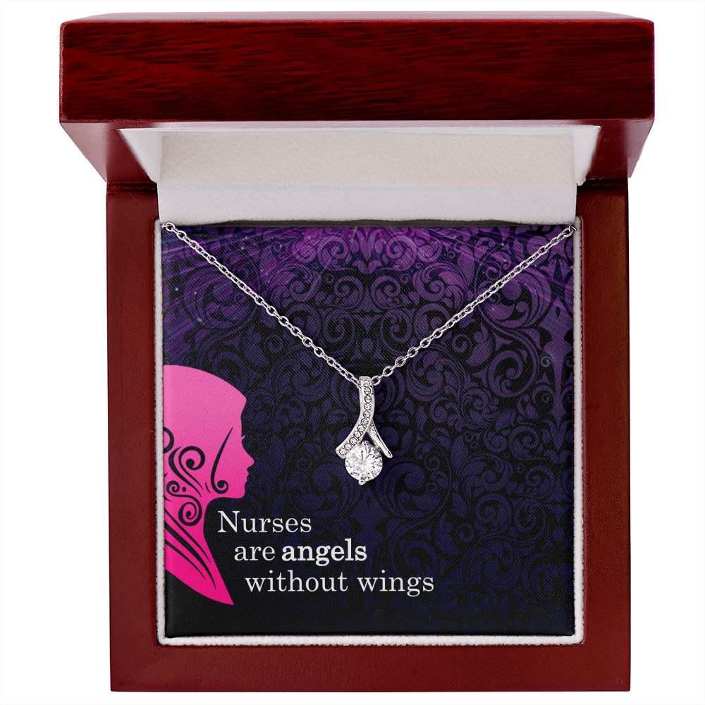 Best Gifts 305-To My Nurse Angels Necklace with Quote Nurses Are Angels Without Wings