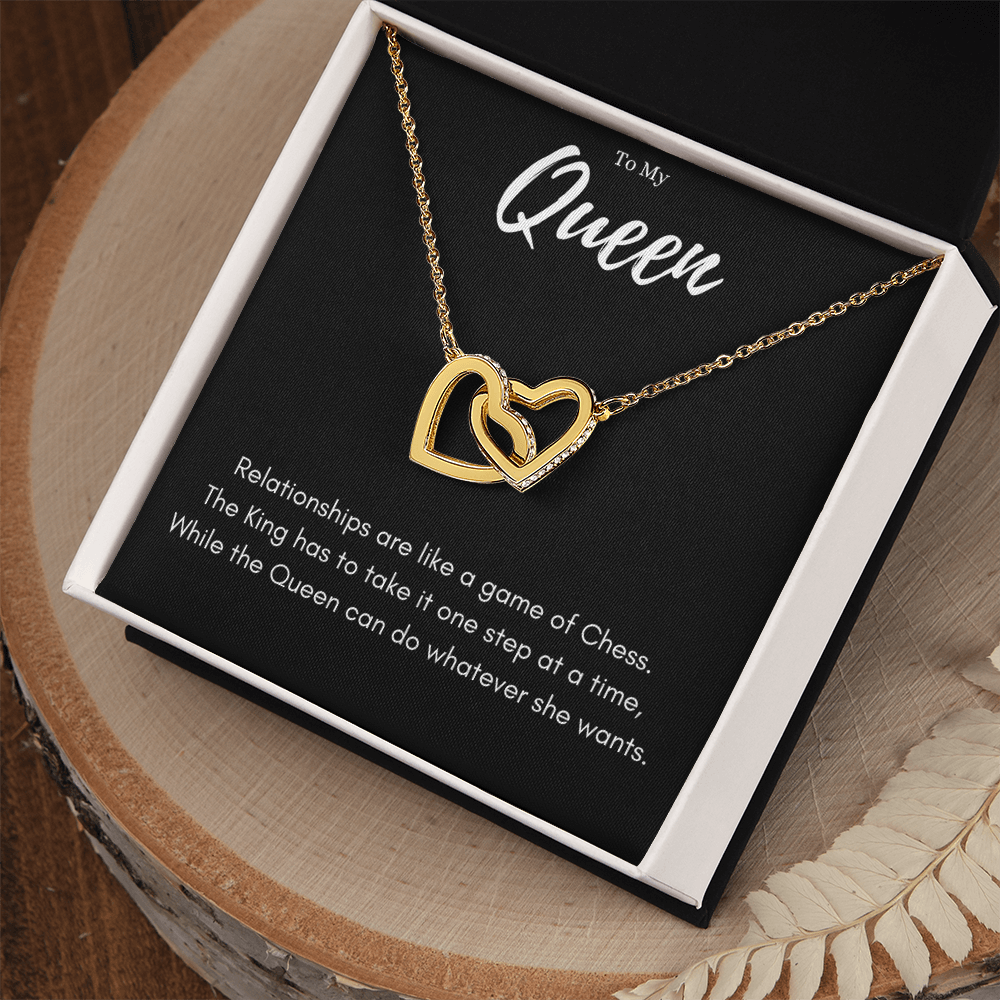 Best Gifts 305-To My Queen Interlocking Hearts Necklace Funny Romantic Gift