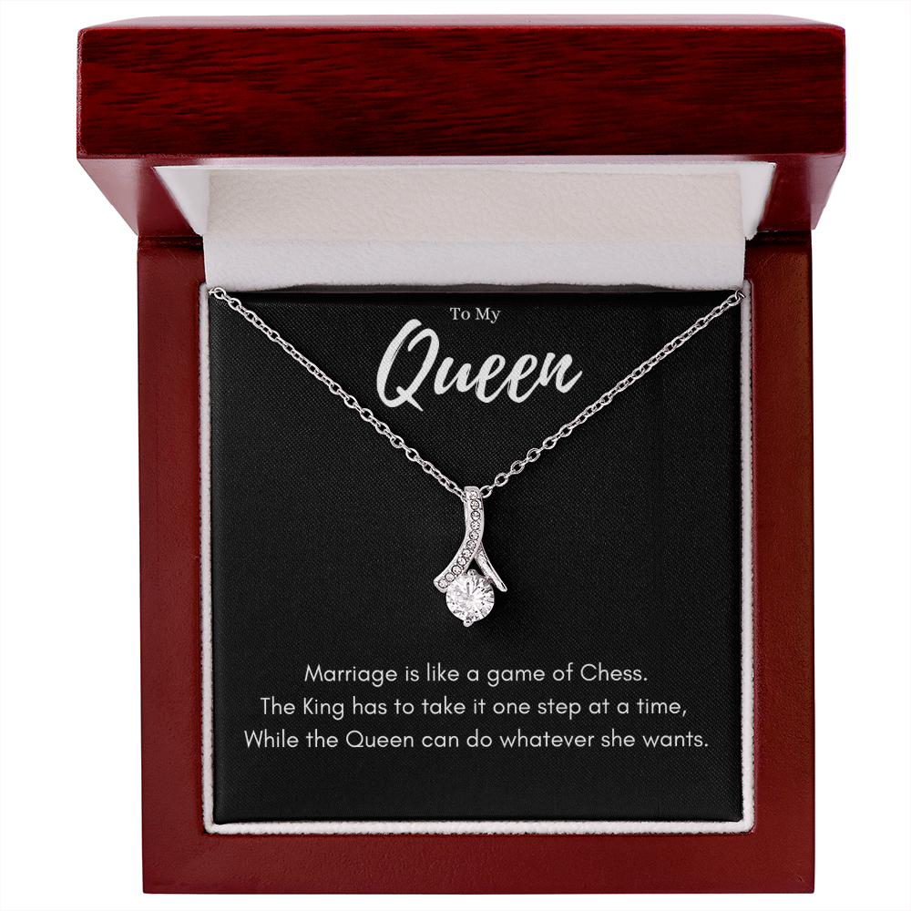 Best Gifts 305-To My Queen Necklace Funny Chess Quote Gift