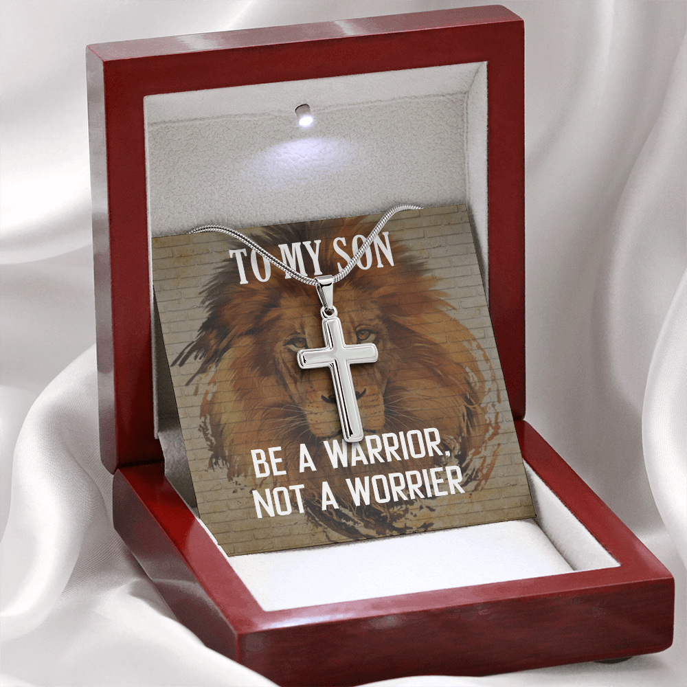 Best Gifts 305-To My Son Cross Necklace – Warrior Not Worrier Gift