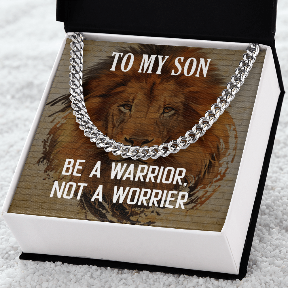 Best Gifts 305-To My Son Cuban Link Necklace – Warrior Not Worrier Gift