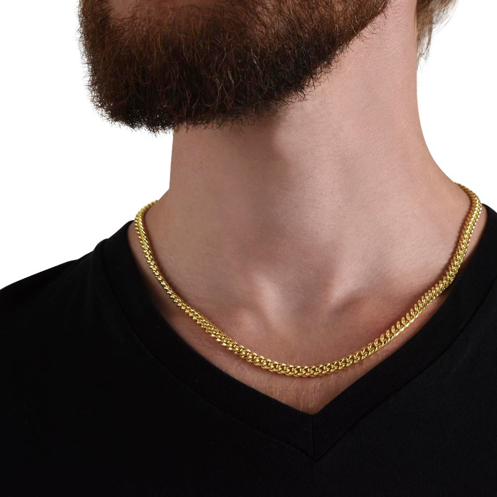 Christian Gifts 305-To My Son Cuban Link Necklace from Dad Gift