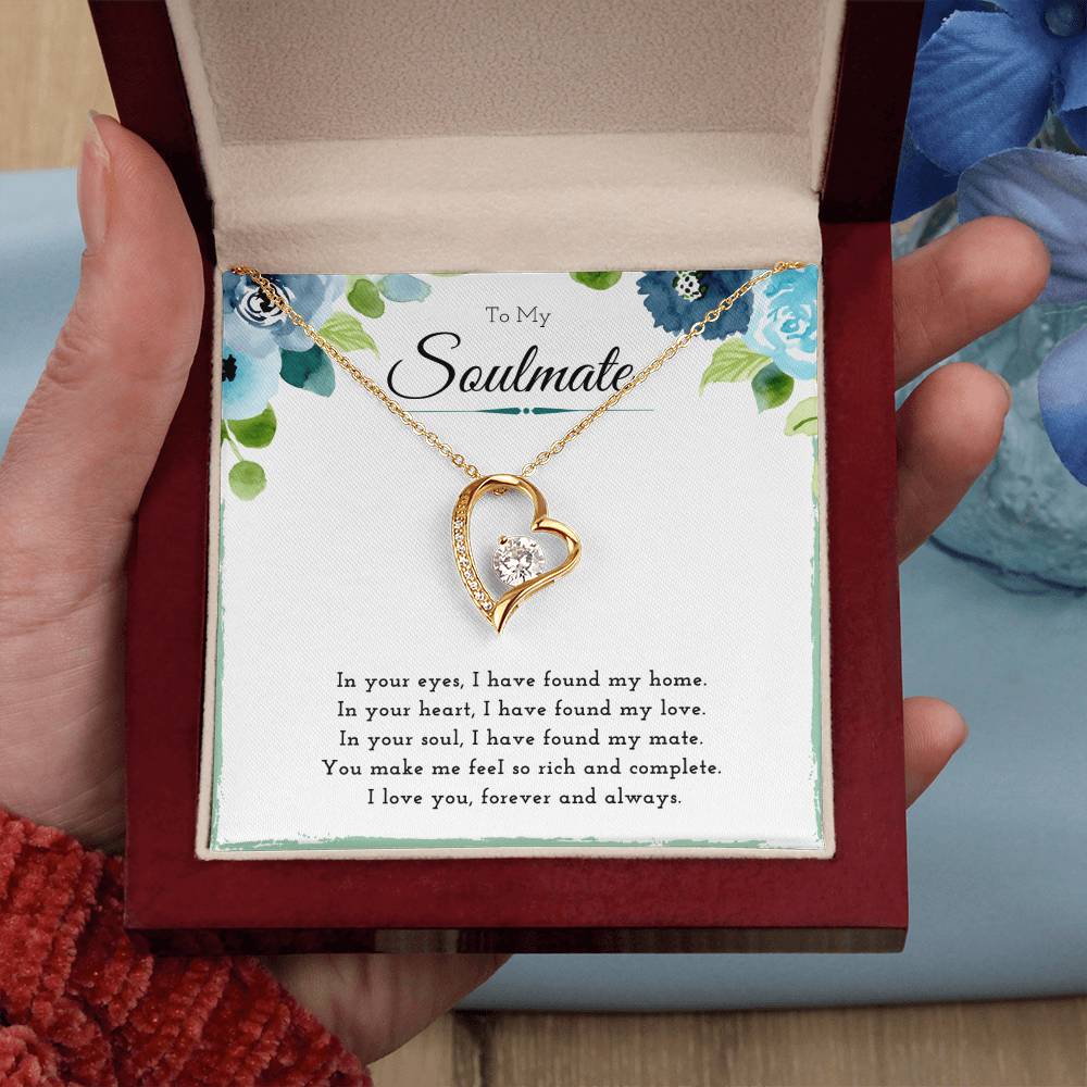Best Gifts 305-To My Soulmate Heart Necklace Gift for Her from Husband
