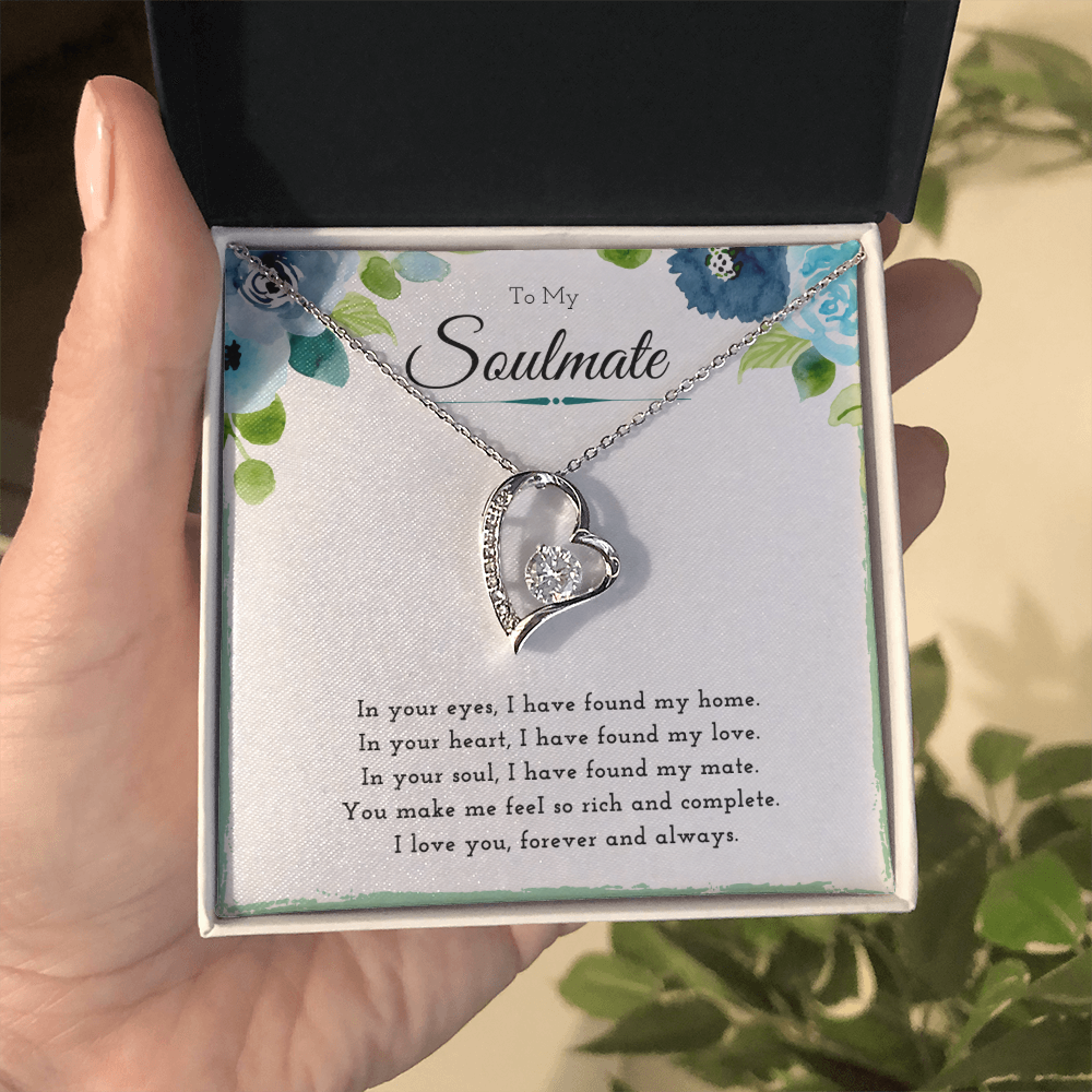 Best Gifts 305-To My Soulmate Heart Necklace Gift for Her from Husband