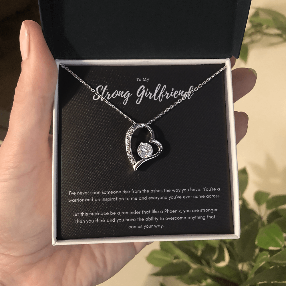 Best Gifts 305-To My Strong Girlfriend Forever Love Necklace with Inspirational Message