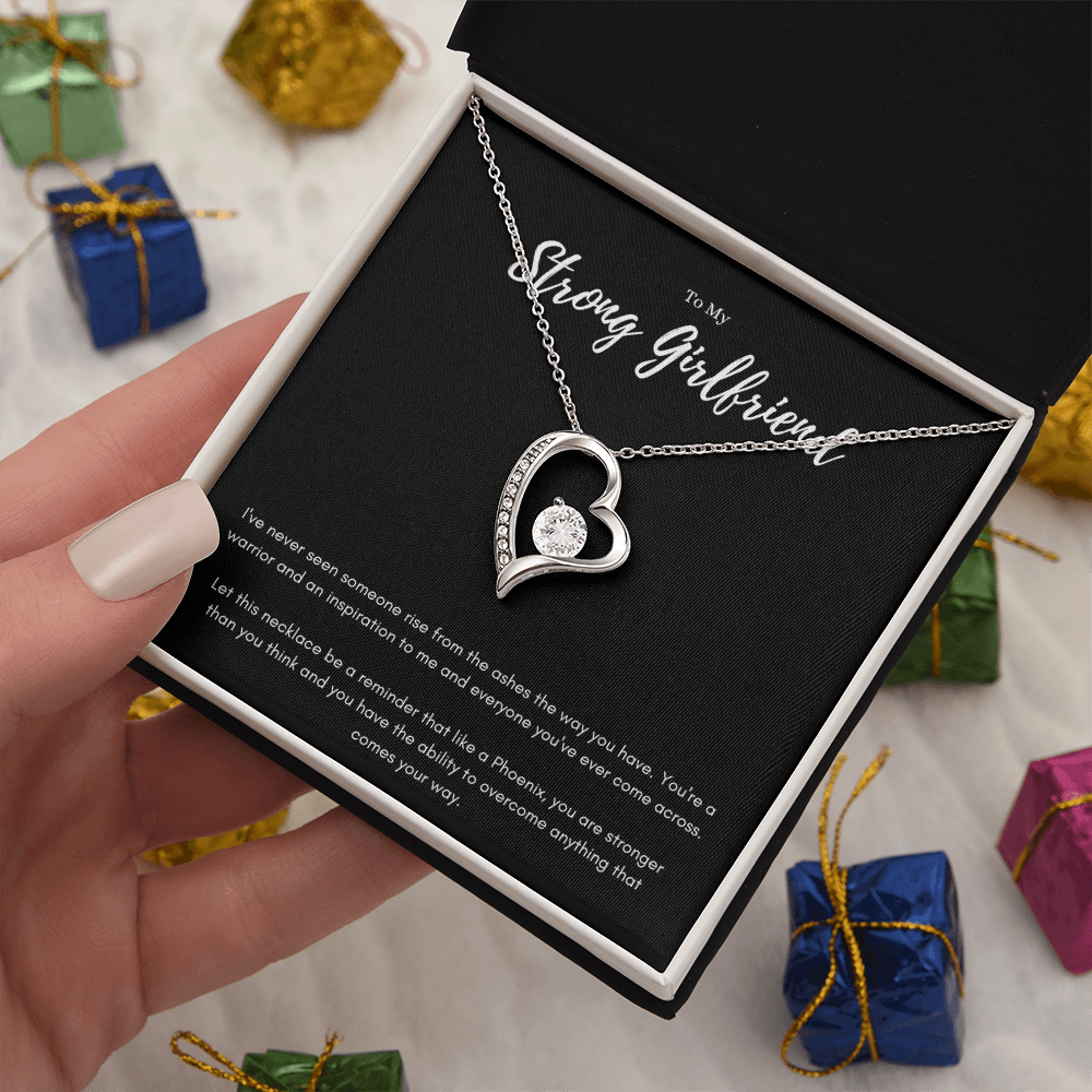 Best Gifts 305-To My Strong Girlfriend Forever Love Necklace with Inspirational Message